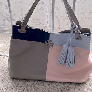 RARE! HTF! Tory Burch Leather Color Block Bag!